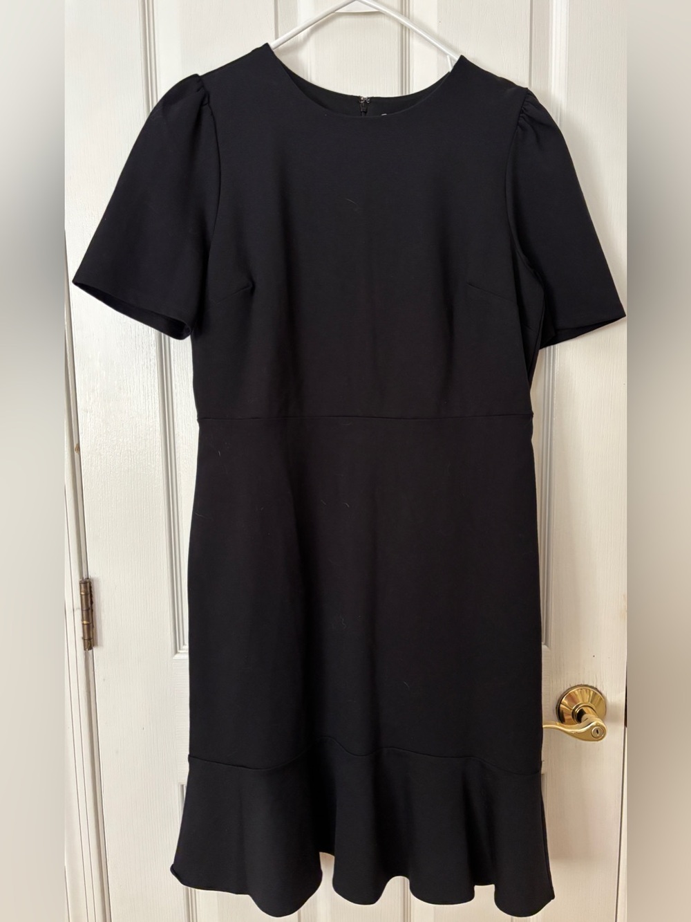 Ann Taylor Black Midi Dress with Flounce Hem ~ Women’s 10 ~ NEW - Picture 1 of 4